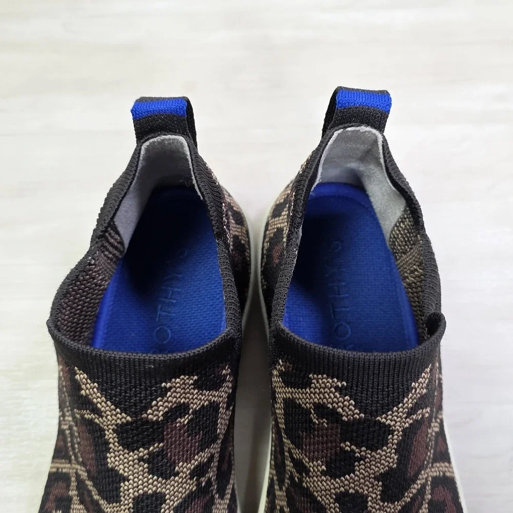 Rothy's The Chelsea Boots Wildcat Knit Leopard Print Brown Cheetah‎ Size 9